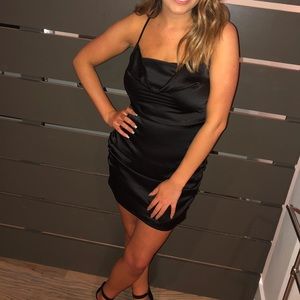 BooHoo Brand Black slip dress